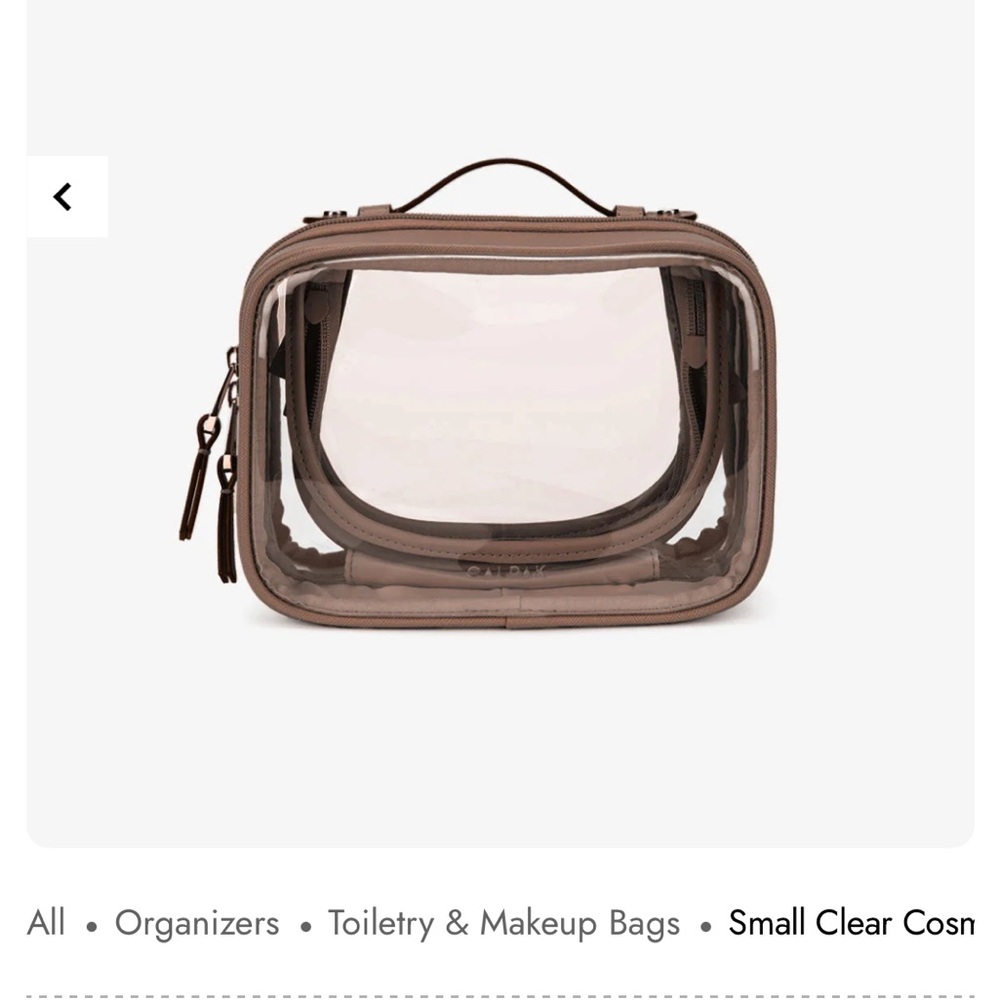 Calpak Small Clear Cosmetics Case - Mocha